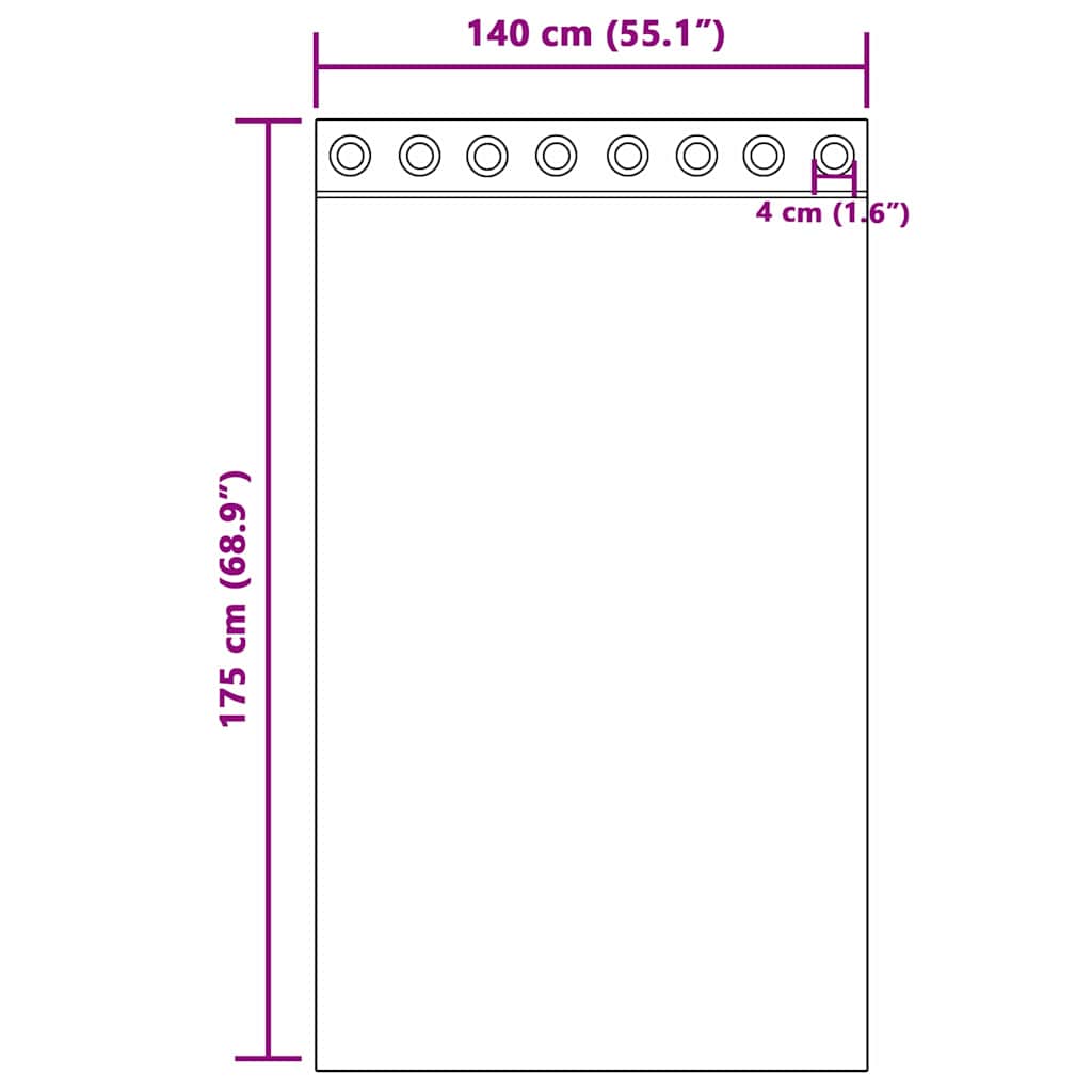 Zavjese za blackout s prstenovima 2 pcs Terakota 175 x 140 cm
