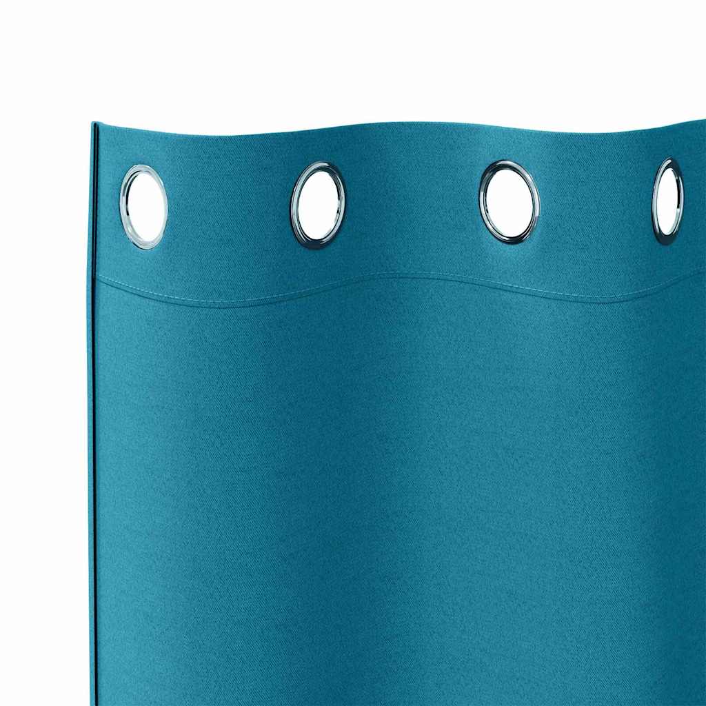 Zavjese za blackout s prstenovima 2 pcs Tirkizna 260 x 140 cm