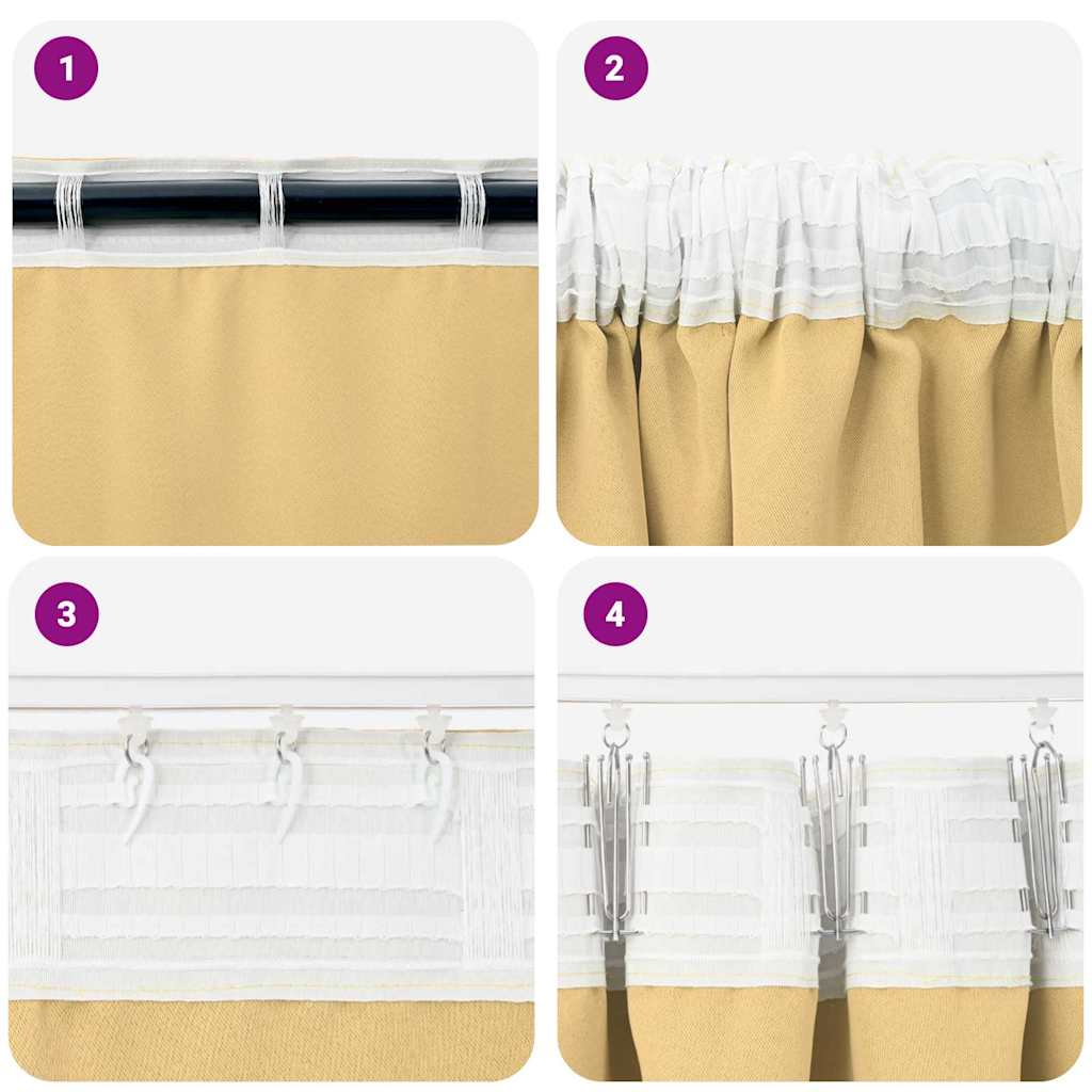 Zavjese za blackout s prstenovima 2 pcs Bež 225 x 140 cm