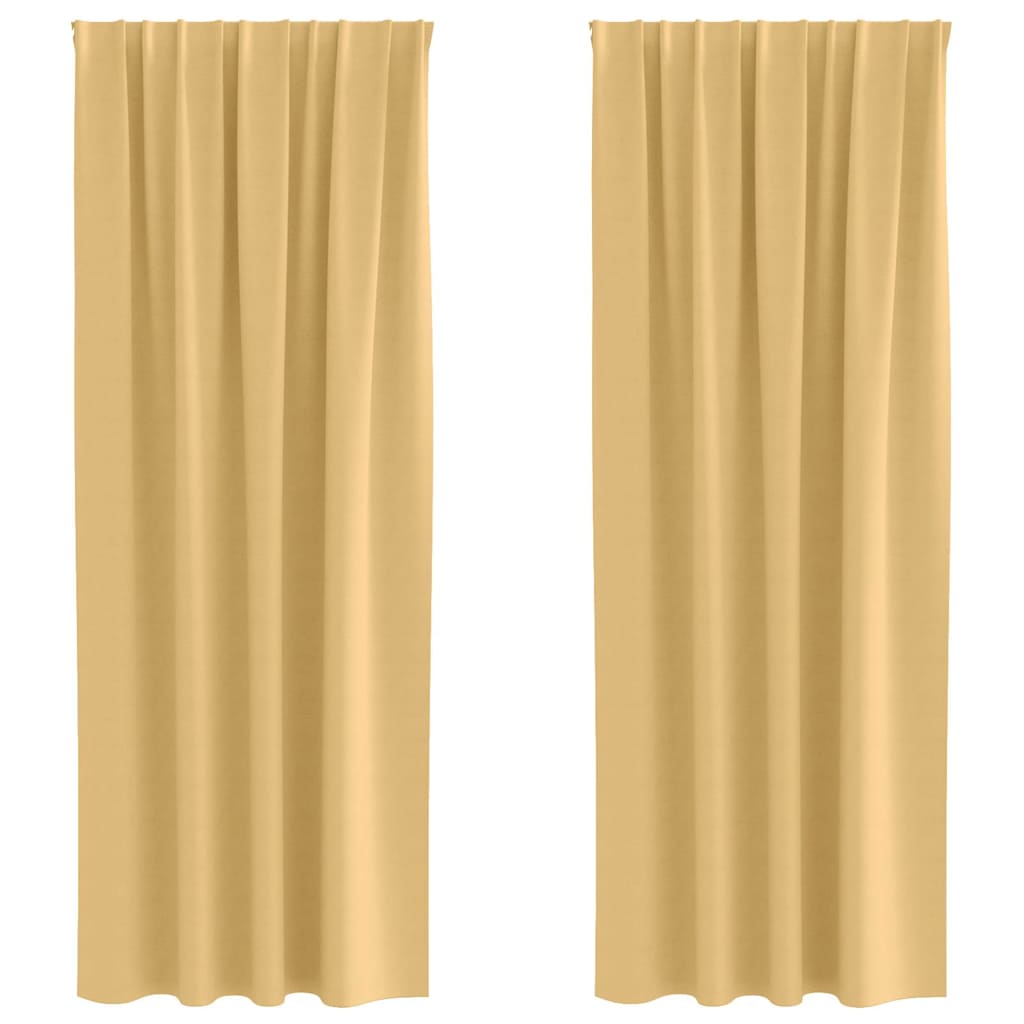 Zavjese za blackout s prstenovima 2 pcs Bež 245 x 140 cm