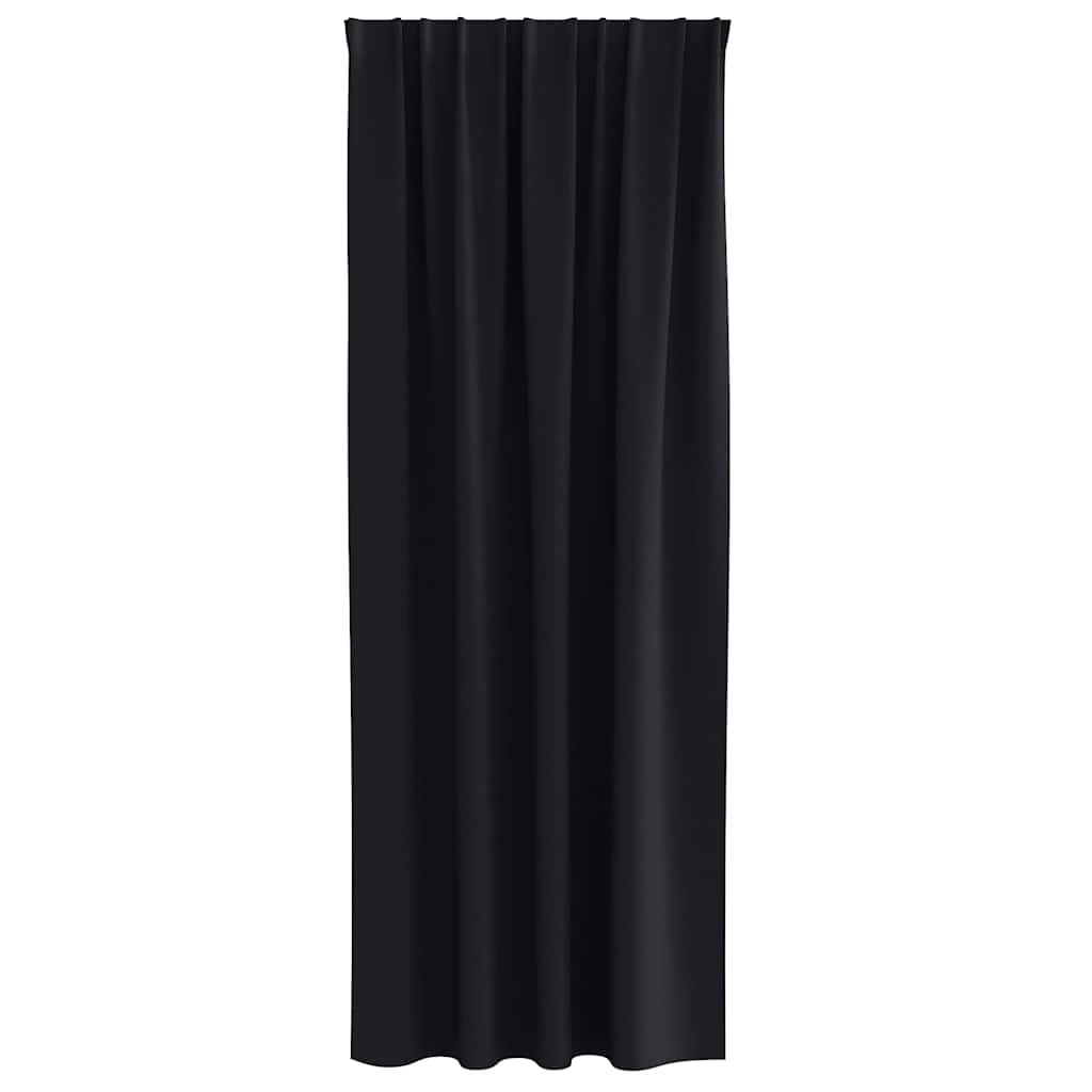 Zavjese za blackout s prstenovima 2 pcs Crna 225 x 140 cm