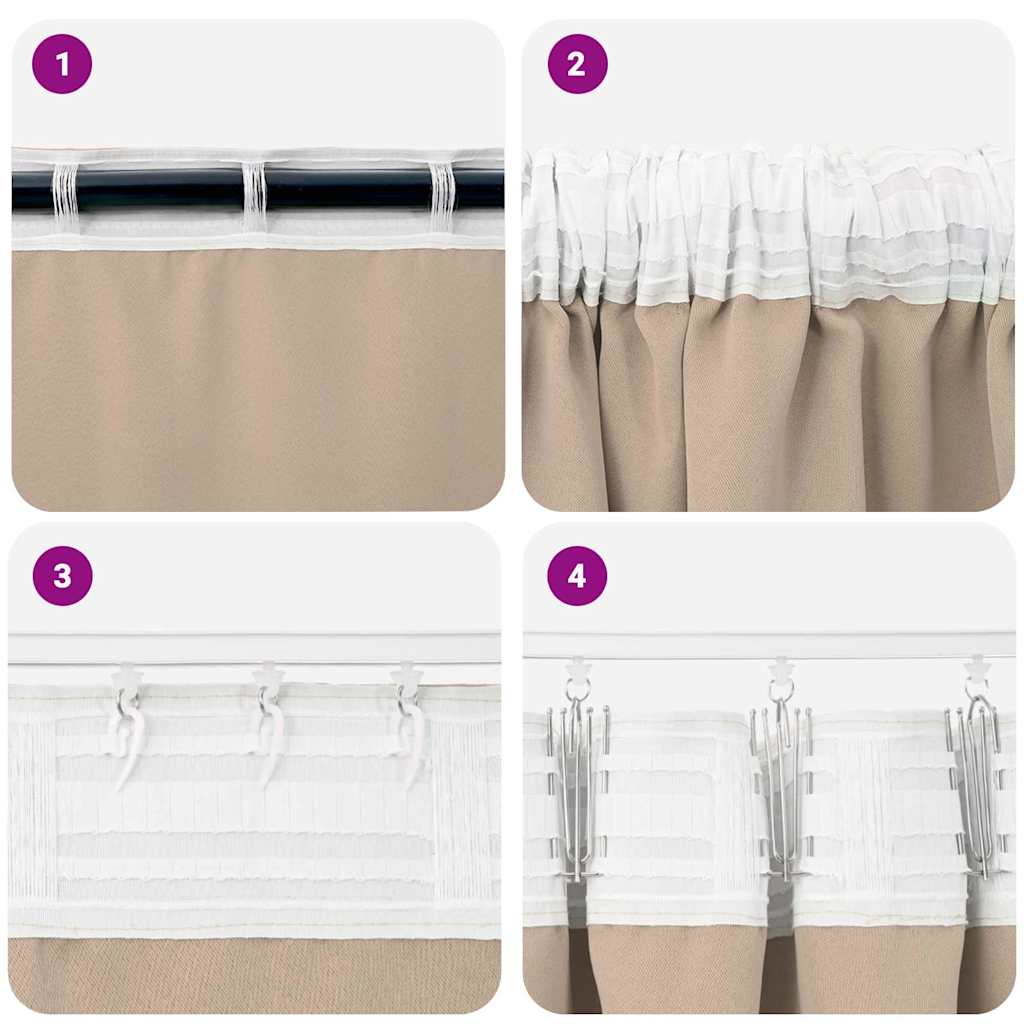 Zavjese za blackout s prstenovima 2 pcs Sivo-smeđa 140 x 140 cm