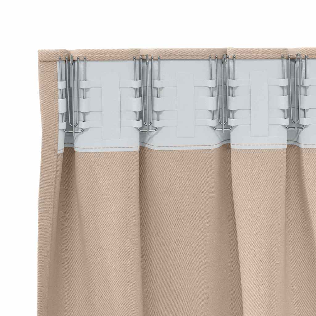 Zavjese za blackout s prstenovima 2 pcs Sivo-smeđa 260 x 140 cm