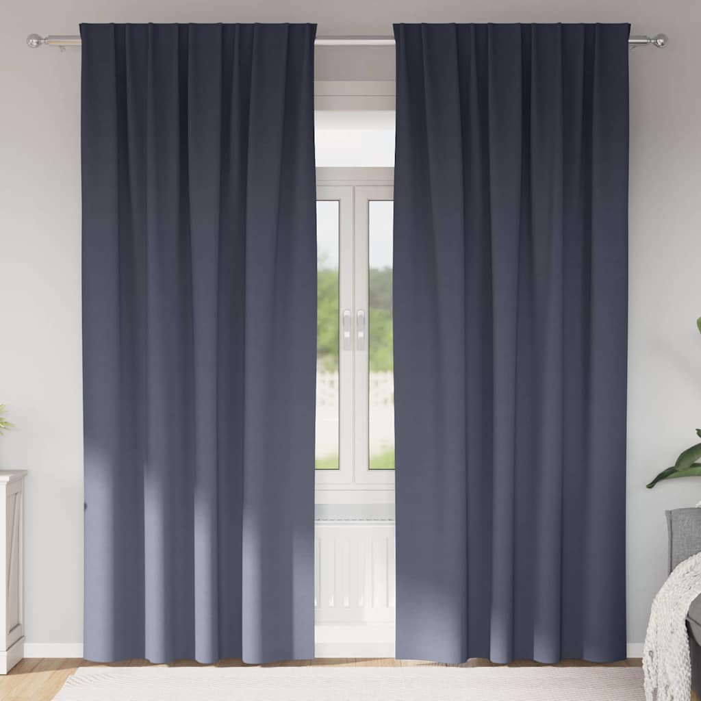 Zavjese za blackout s prstenovima 2 pcs Antracit 260 x 140 cm