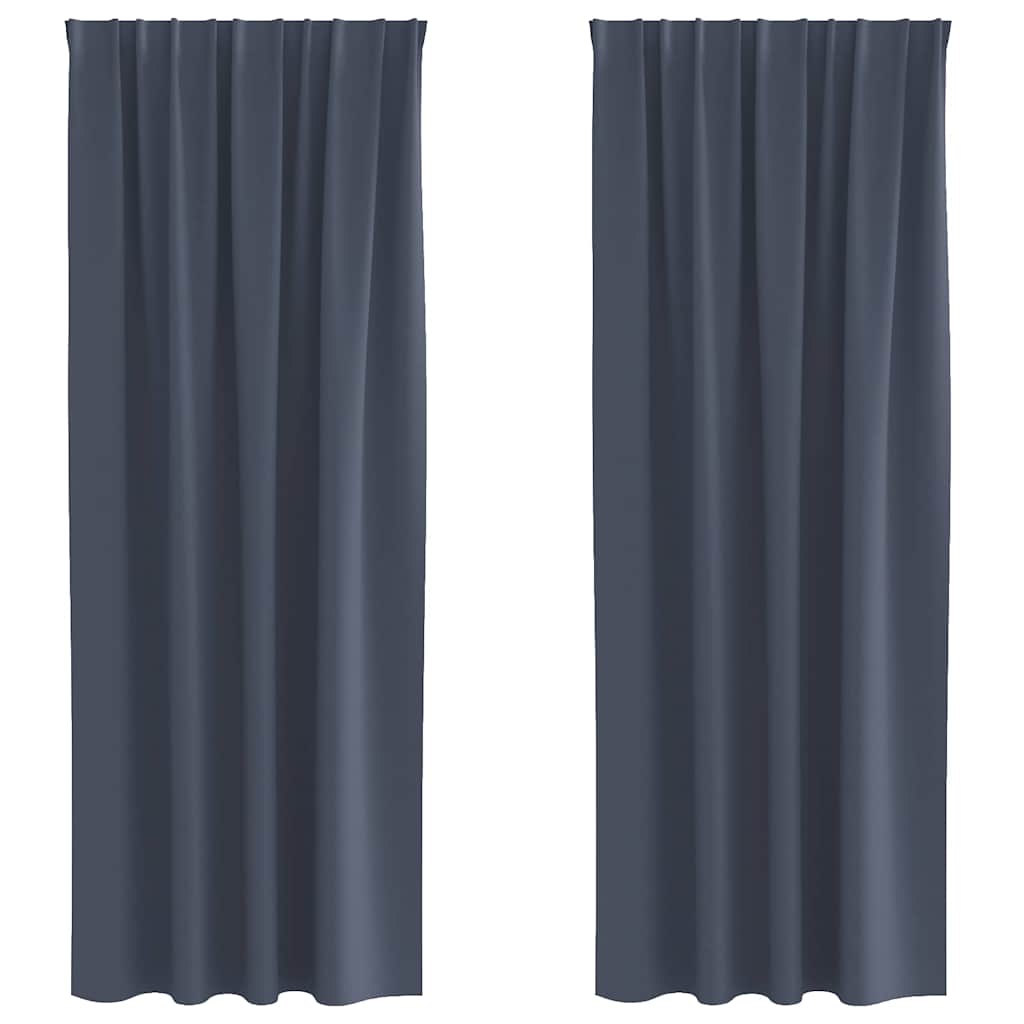 Zavjese za blackout s prstenovima 2 pcs Antracit 260 x 140 cm