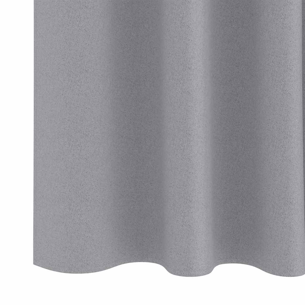 Zavjese za blackout s prstenovima 2 pcs Svijetlo siva