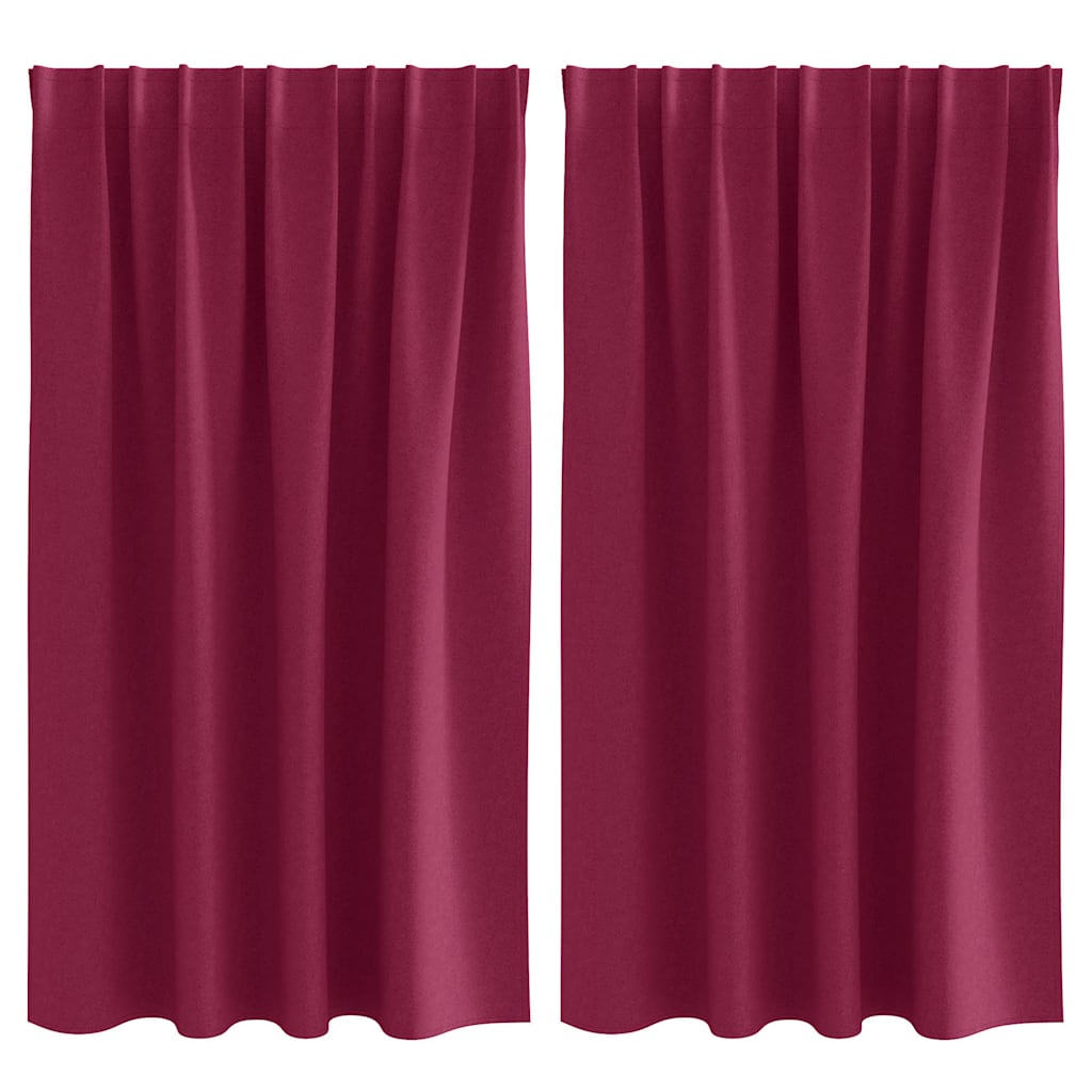 Zavjese za blackout s prstenovima 2 pcs Vinska crvena
