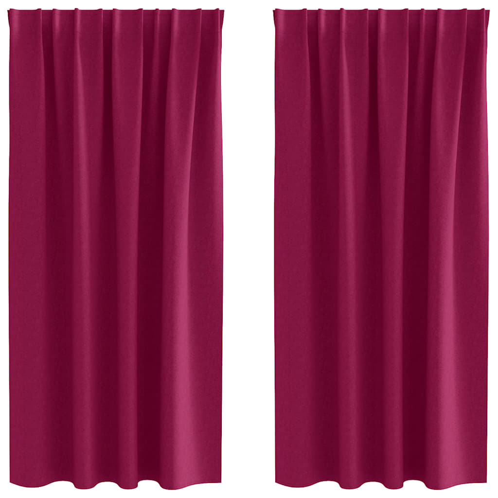 Zavjese za blackout s prstenovima 2 pcs Vinska crvena
