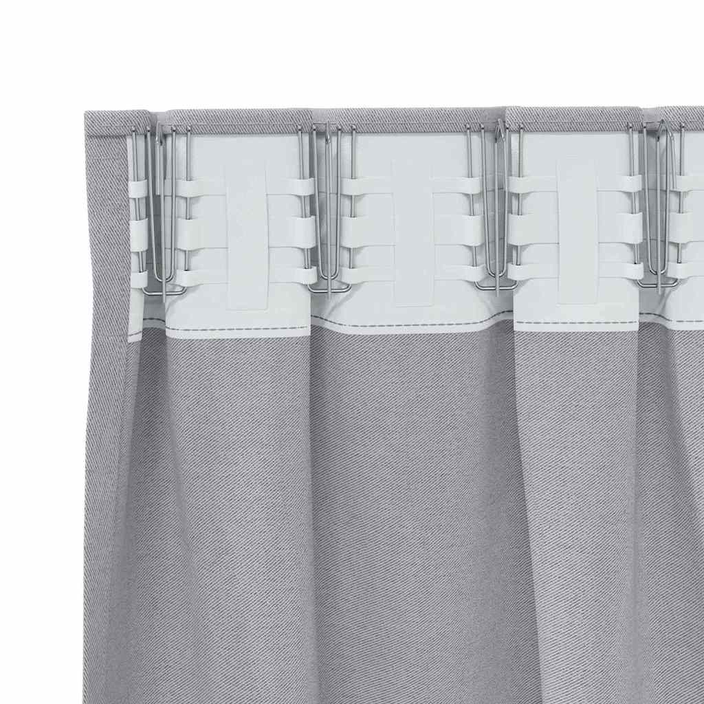Zavjese za blackout s prstenovima 2 pcs Metalna Siva