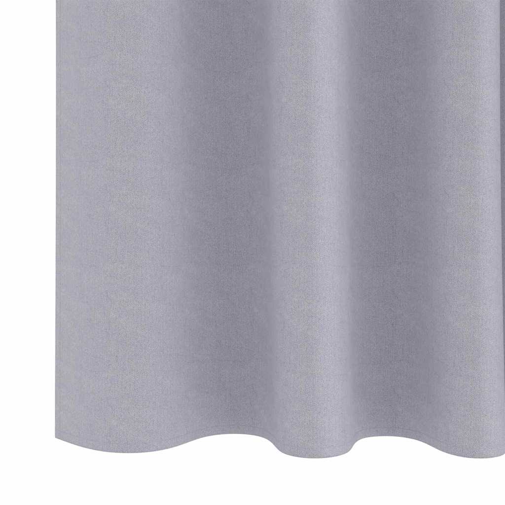 Zavjese za blackout s prstenovima 2 pcs Metalna Siva