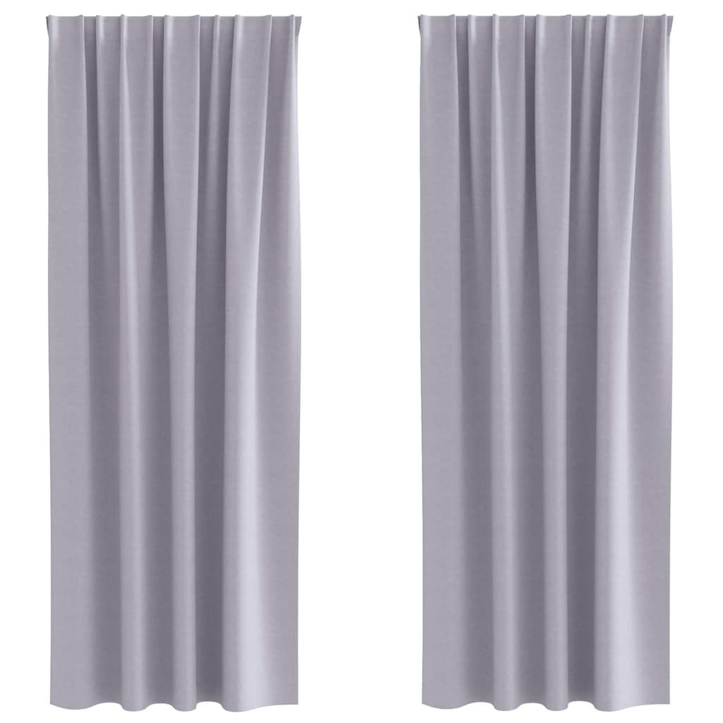 Zavjese za blackout s prstenovima 2 pcs Metalna Siva