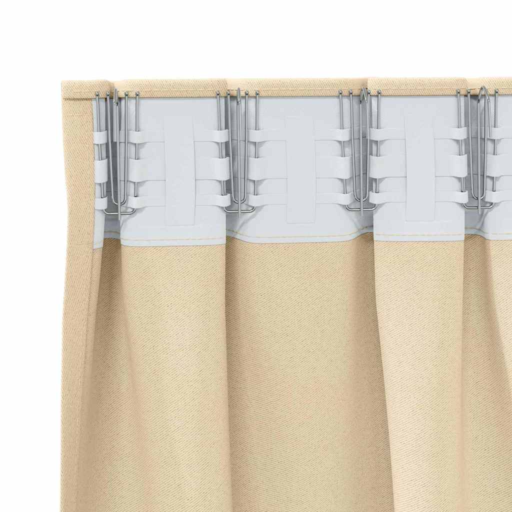 Zavjese za blackout s prstenovima 2 pcs Krema 175 x 140 cm