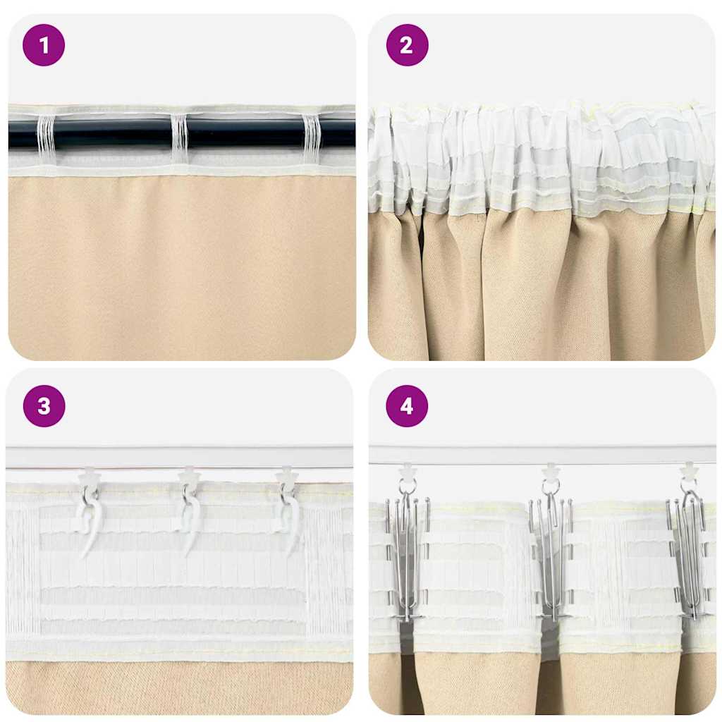 Zavjese za blackout s prstenovima 2 pcs Krema 245 x 140 cm
