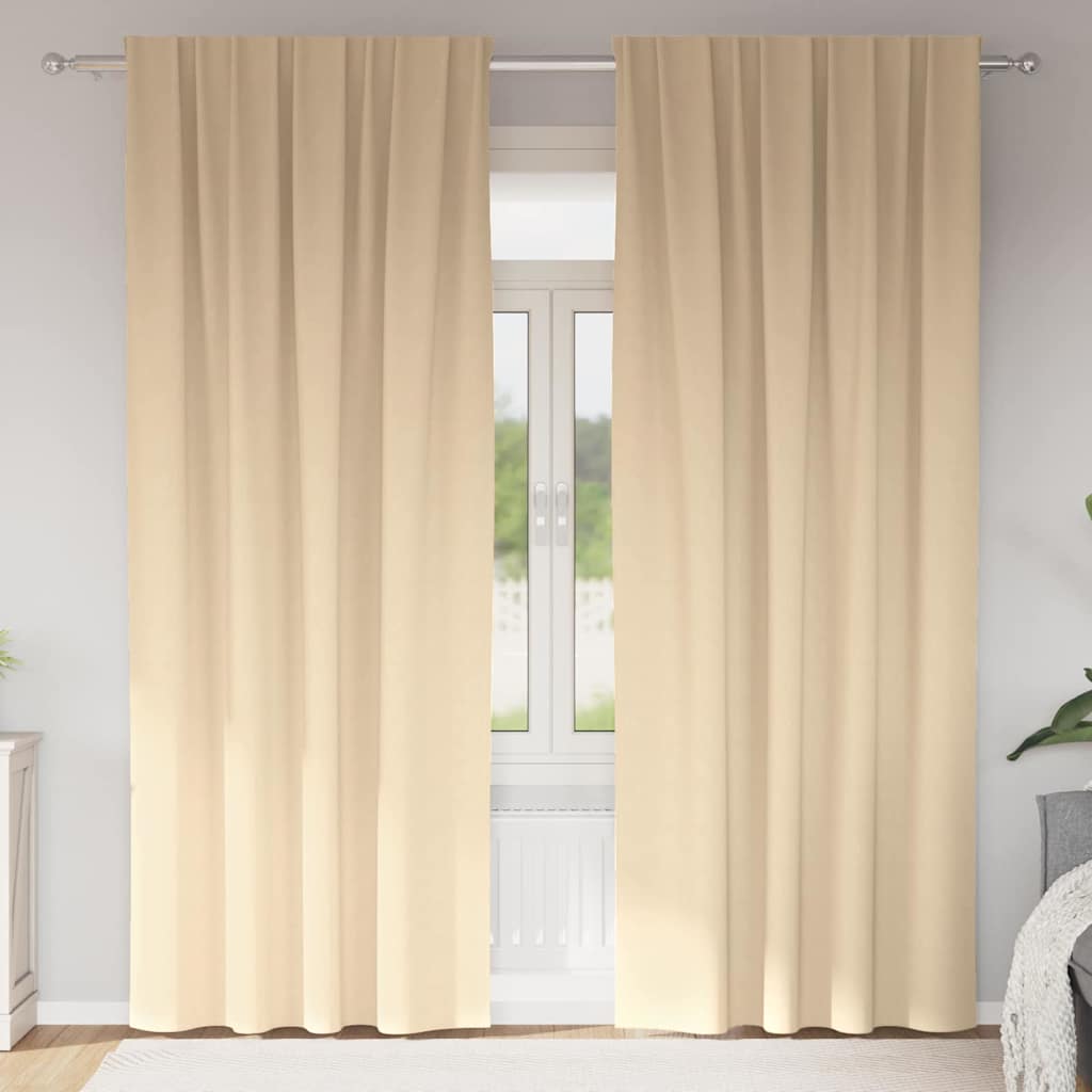 Zavjese za blackout s prstenovima 2 pcs Krema 245 x 140 cm