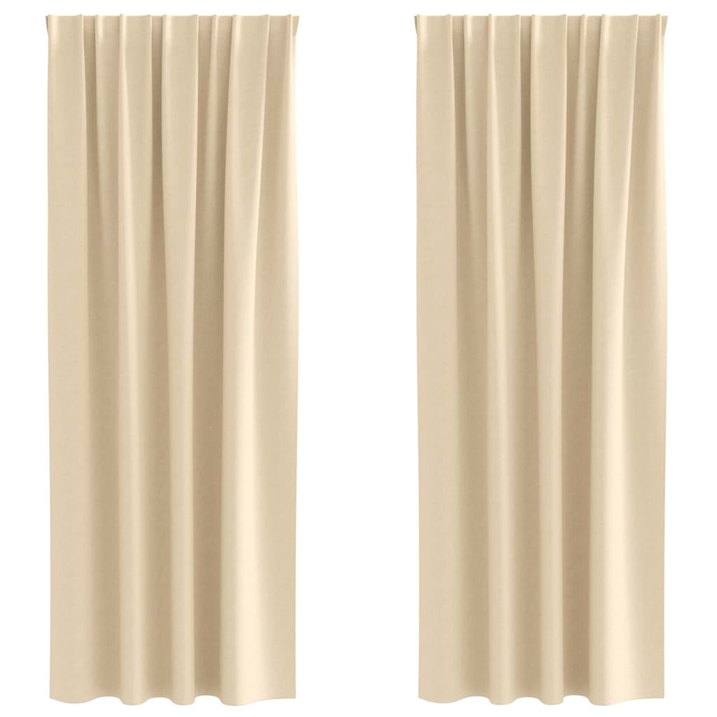 Zavjese za blackout s prstenovima 2 pcs Krema 260 x 140 cm