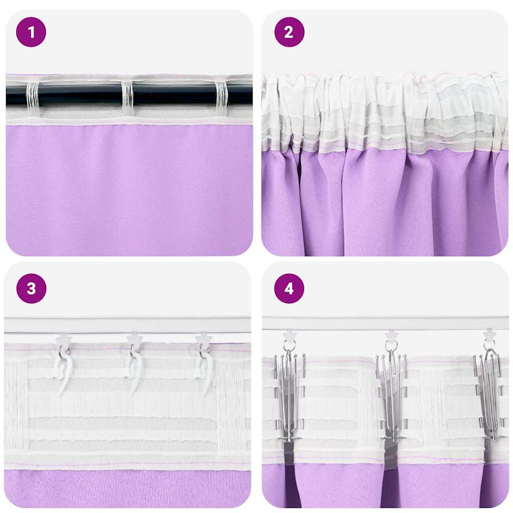 Zavjese za blackout s prstenovima 2 pcs Ljubičasta 175 x 140 cm