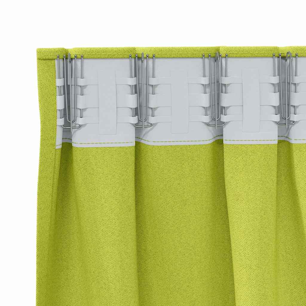 Zavjese za blackout s prstenovima 2 pcs Zelena 245 x 140 cm