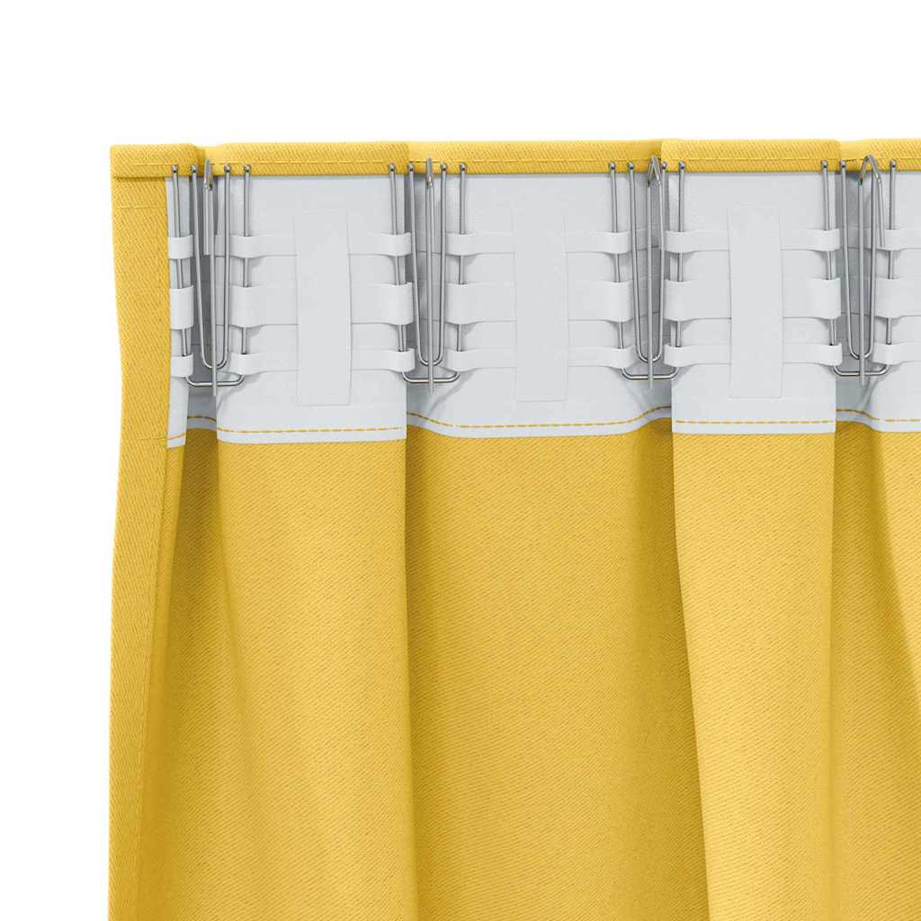 Zavjese za blackout s prstenovima 2 pcs Žuta 140 x 140 cm