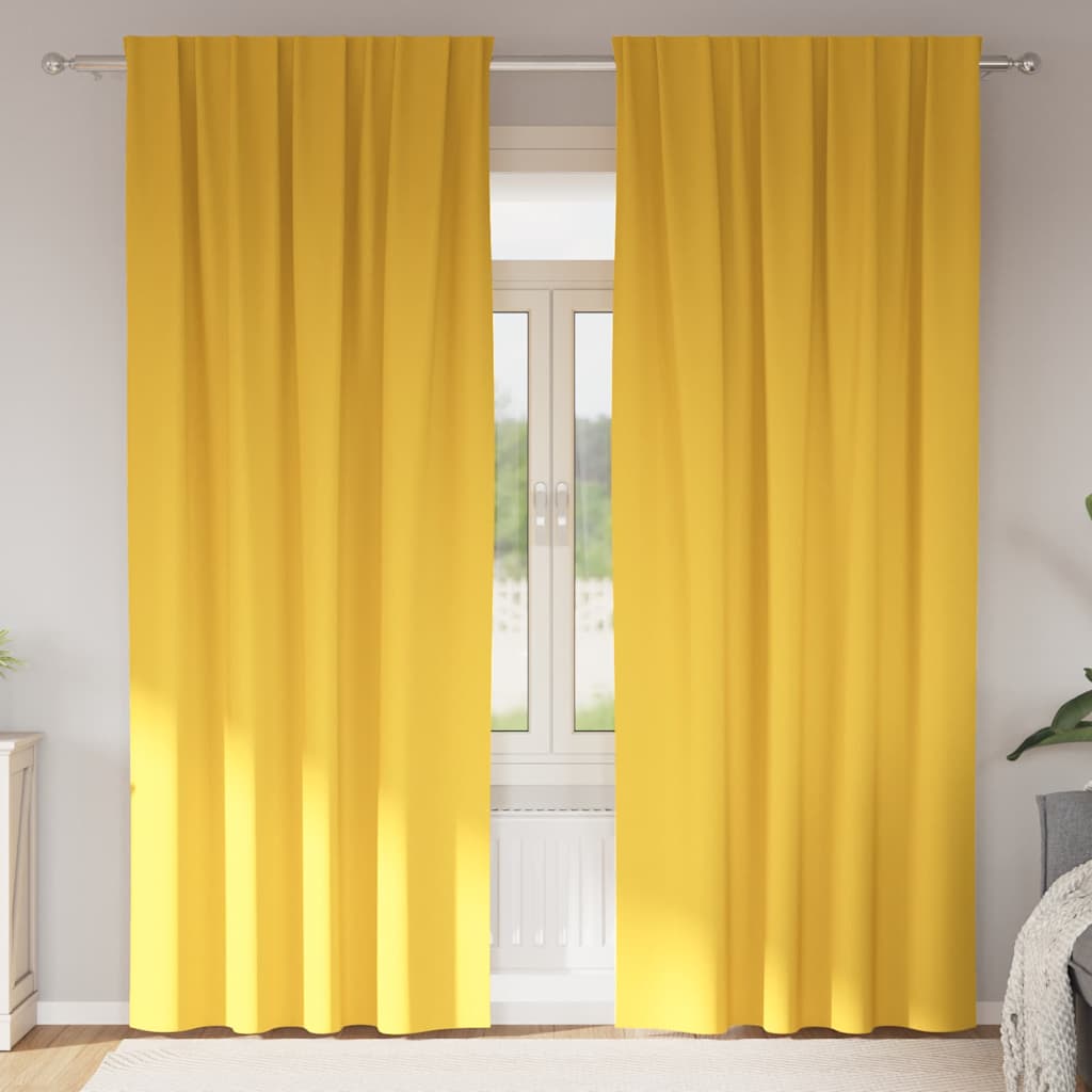 Zavjese za blackout s prstenovima 2 pcs Žuta 245 x 140 cm
