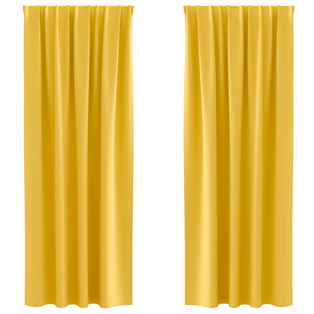 Zavjese za blackout s prstenovima 2 pcs Žuta 245 x 140 cm