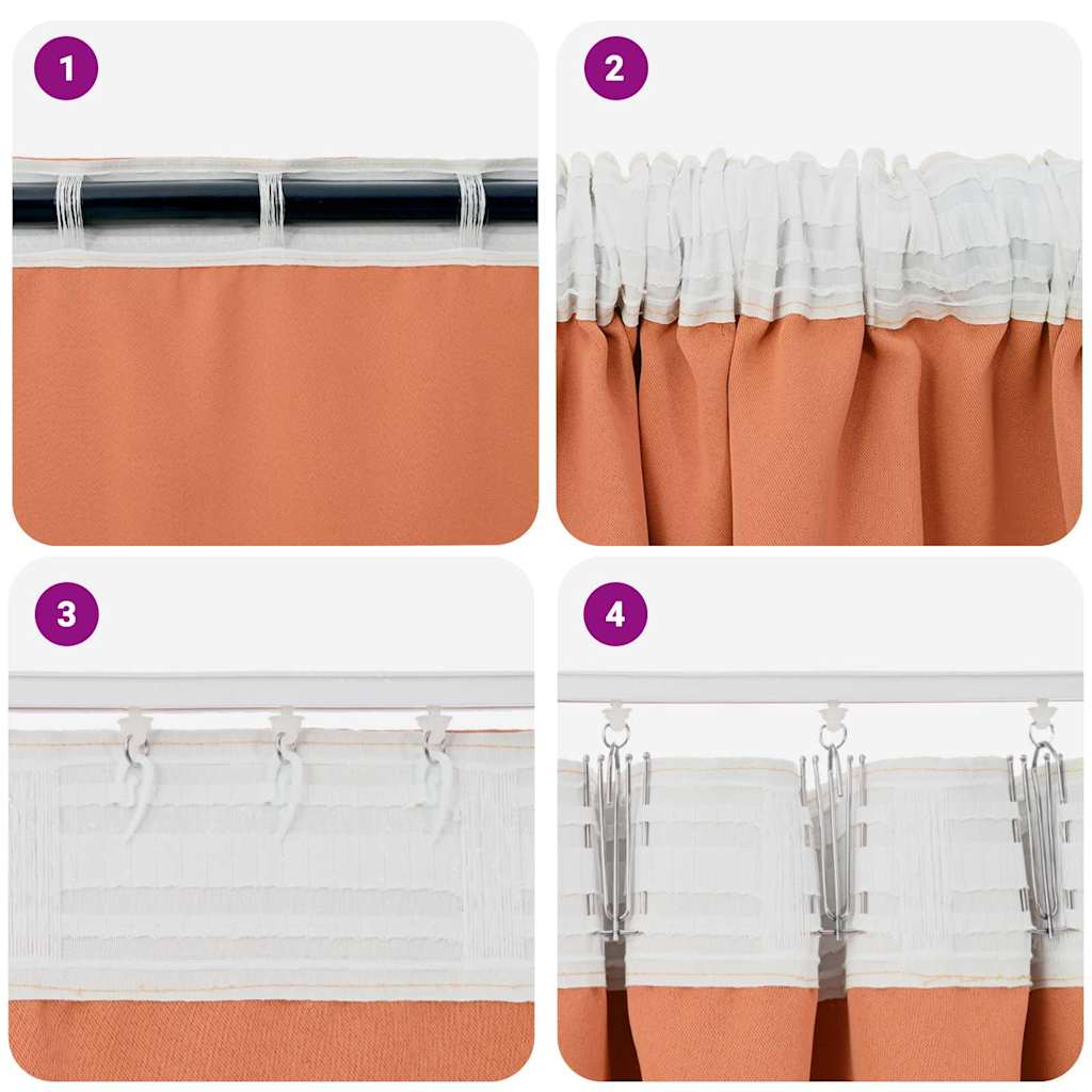 Zavjese za blackout s prstenovima 2 pcs Terakota 260 x 140 cm