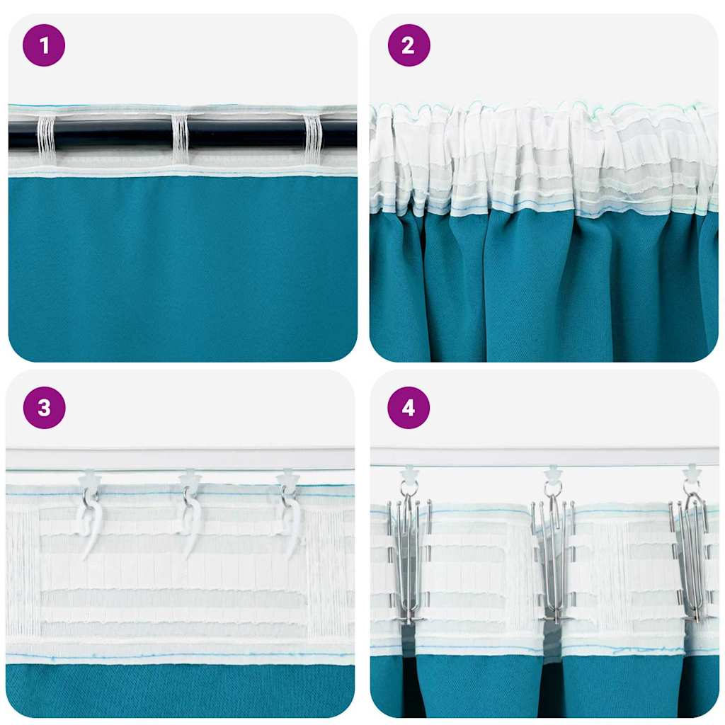 Zavjese za blackout s prstenovima 2 pcs Tirkizna 140 x 140 cm
