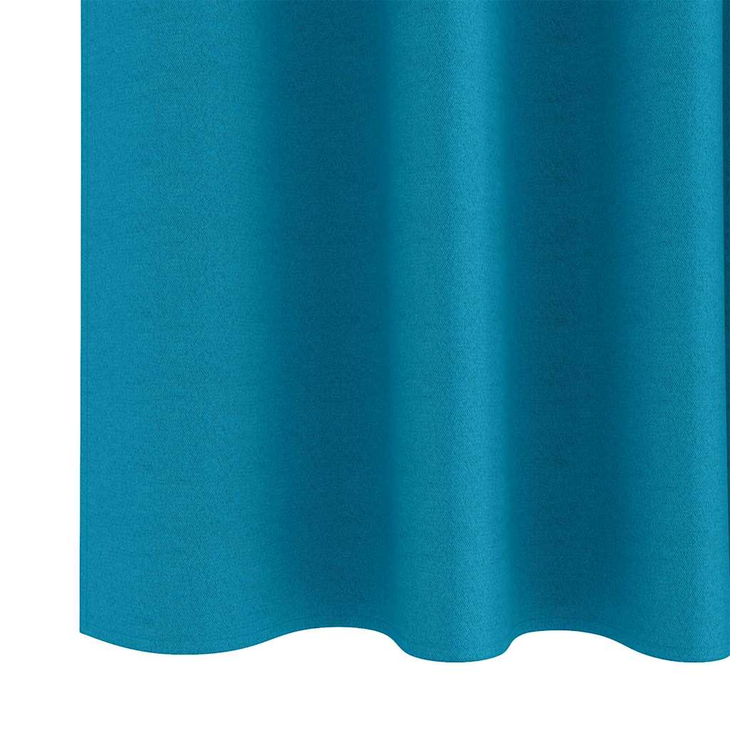 Zavjese za blackout s prstenovima 2 pcs Tirkizna 175 x 140 cm