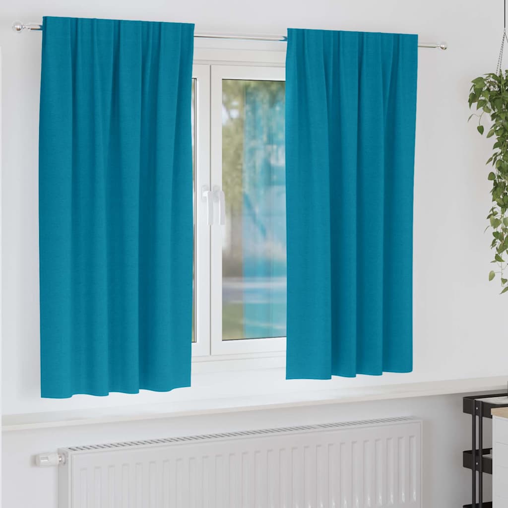 Zavjese za blackout s prstenovima 2 pcs Tirkizna 175 x 140 cm