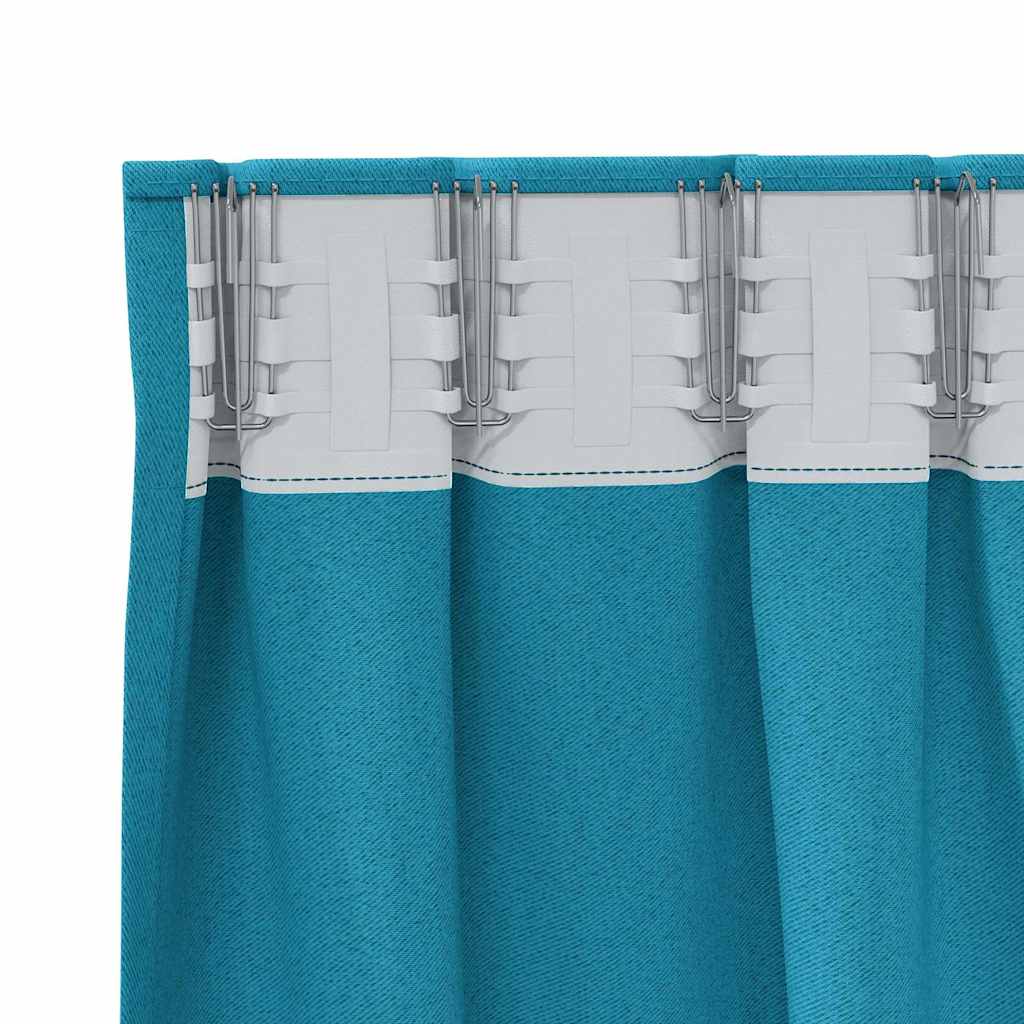 Zavjese za blackout s prstenovima 2 pcs Tirkizna 245 x 140 cm