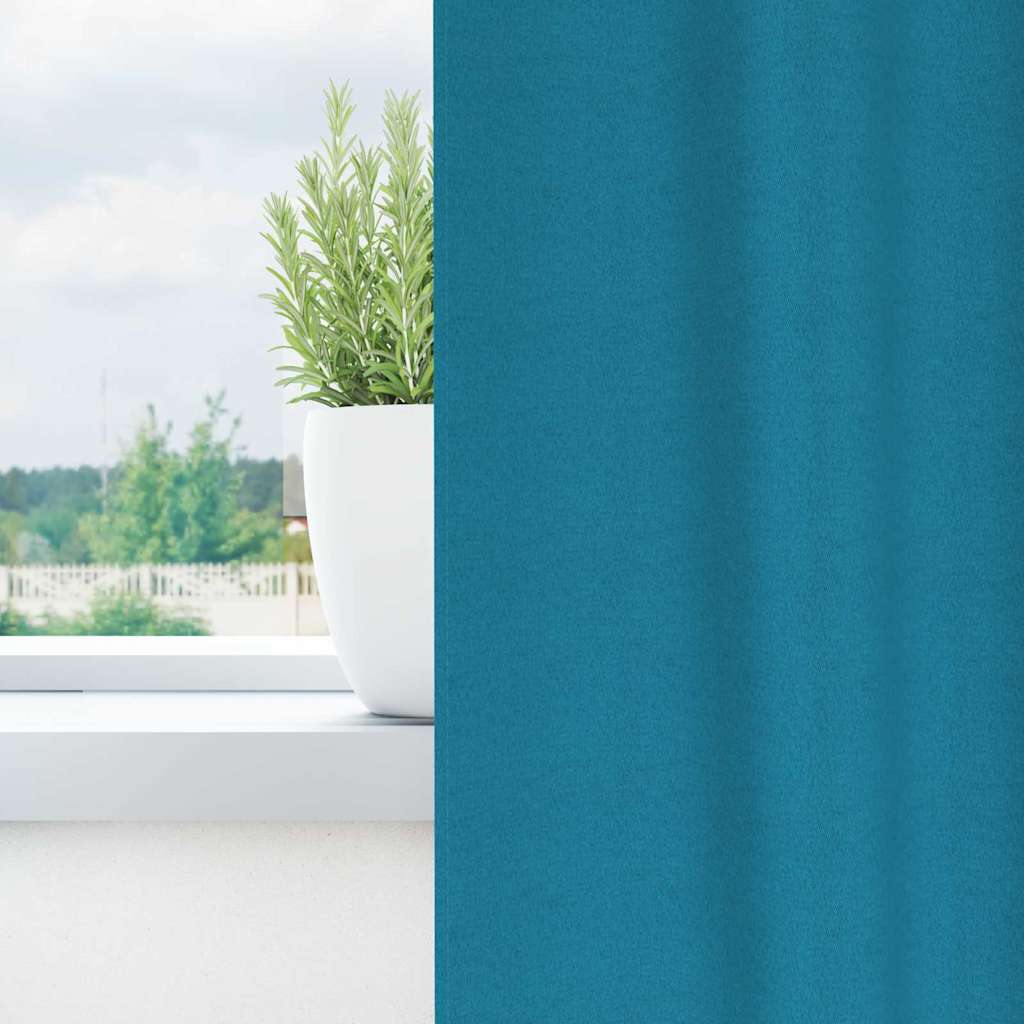 Zavjese za blackout s prstenovima 2 pcs Tirkizna 245 x 140 cm