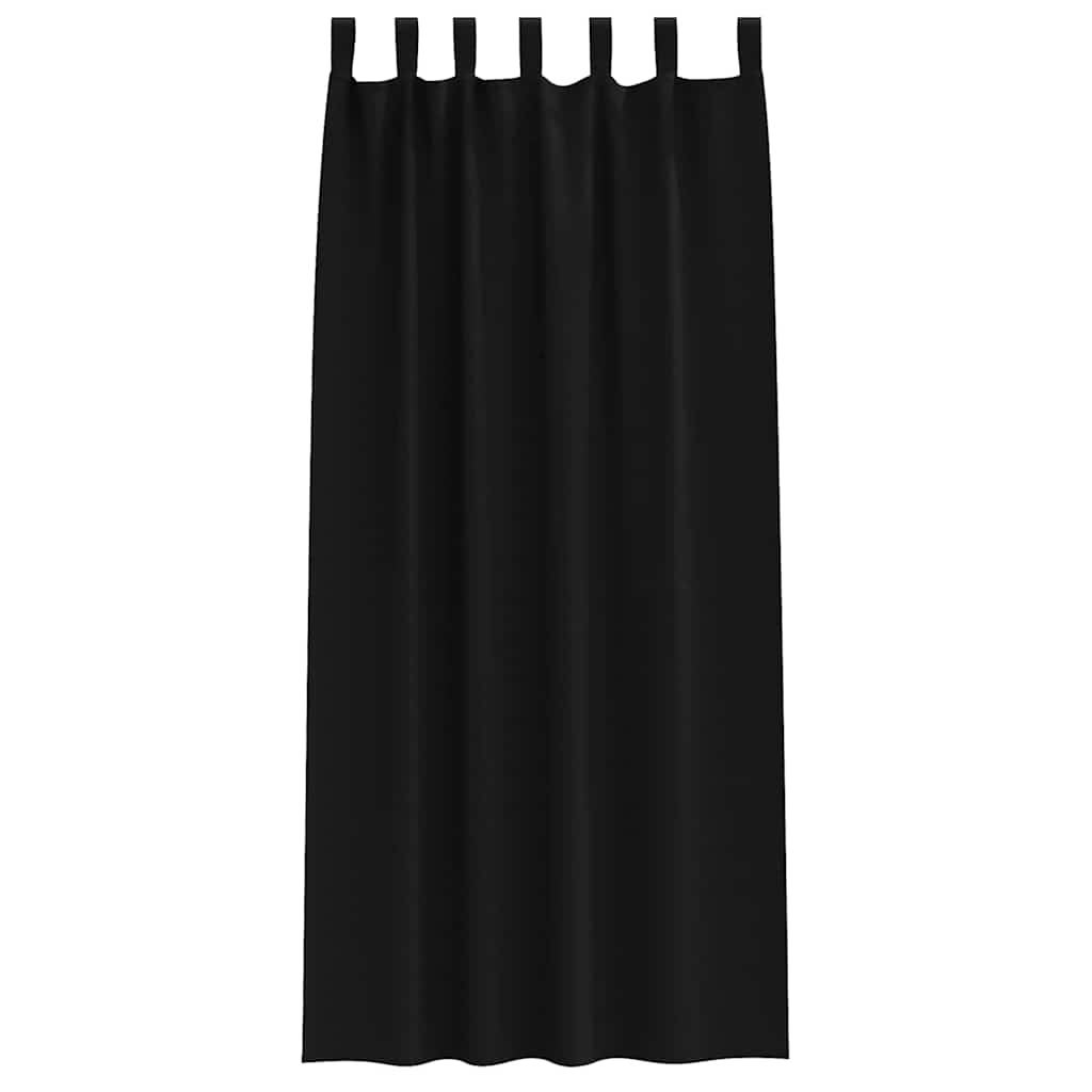 Zavjese za blackout s prstenovima 2 kom. Crna 245 x 140 cm