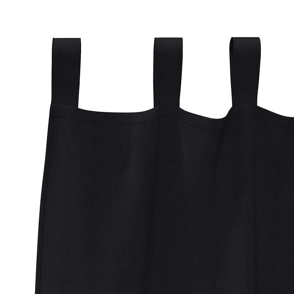 Zavjese za blackout s prstenovima 2 pcs Crna 260 x 140 cm