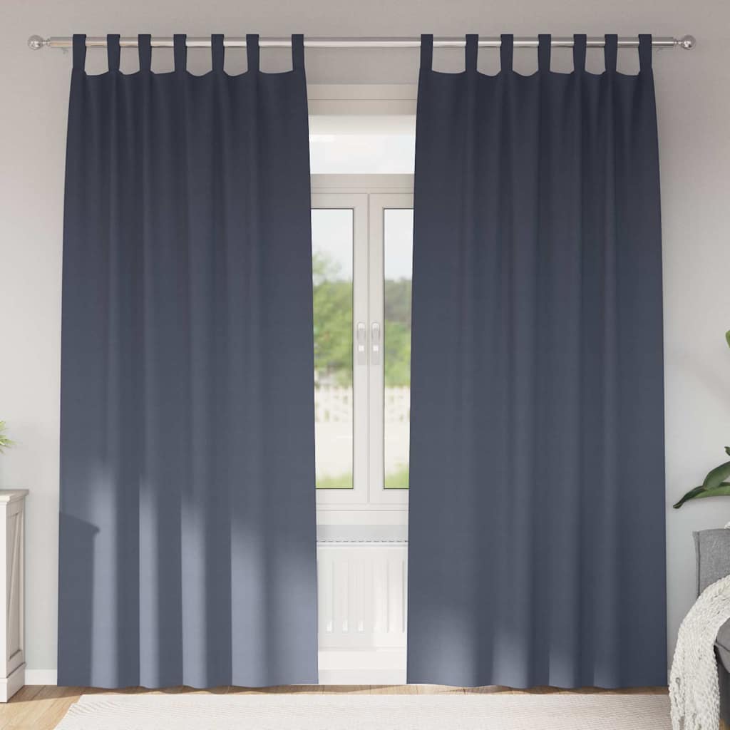 Zavjese za blackout s prstenovima 2 pcs Antracit 225 x 140 cm