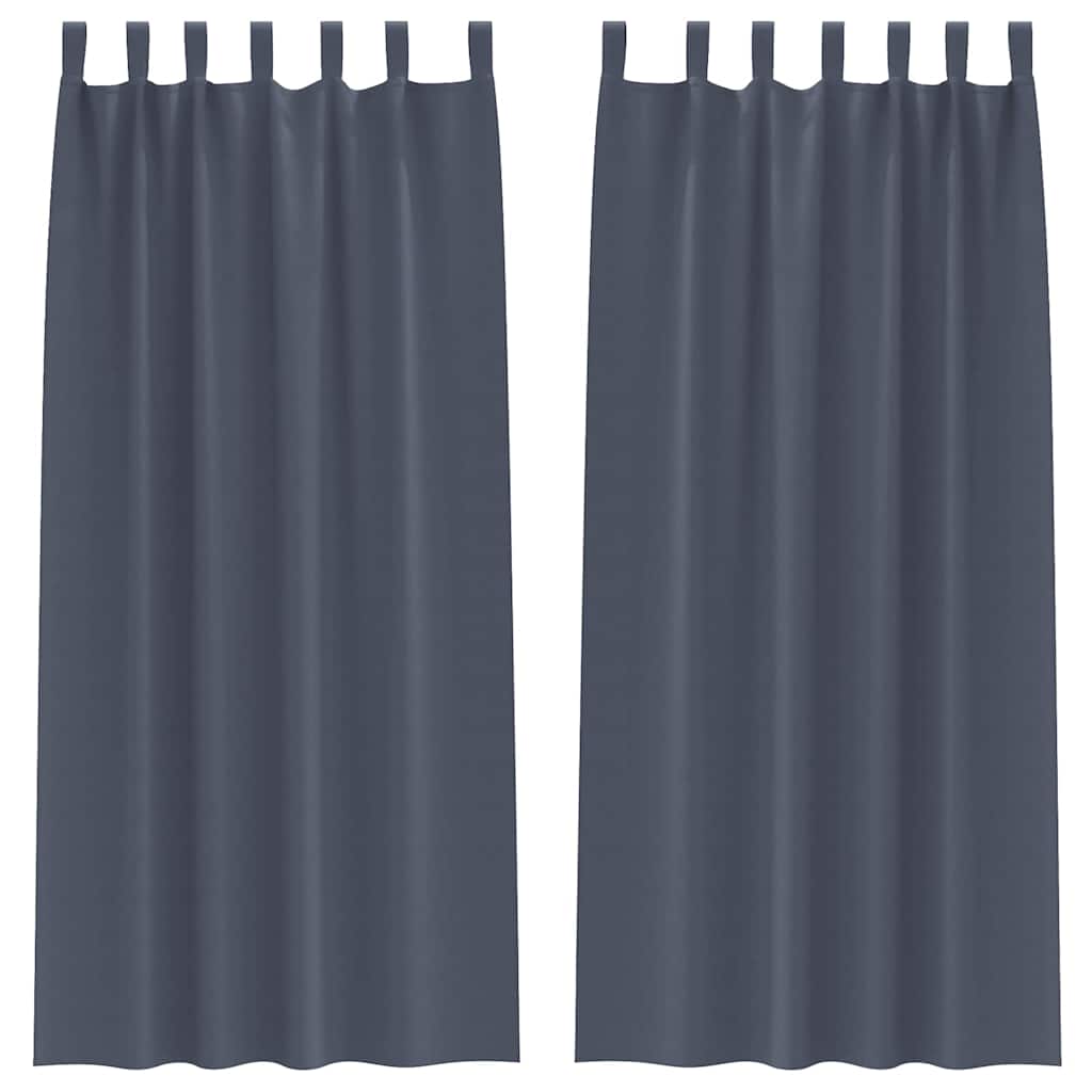 Zavjese za blackout s prstenovima 2 kom. Antracit 245 x 140 cm