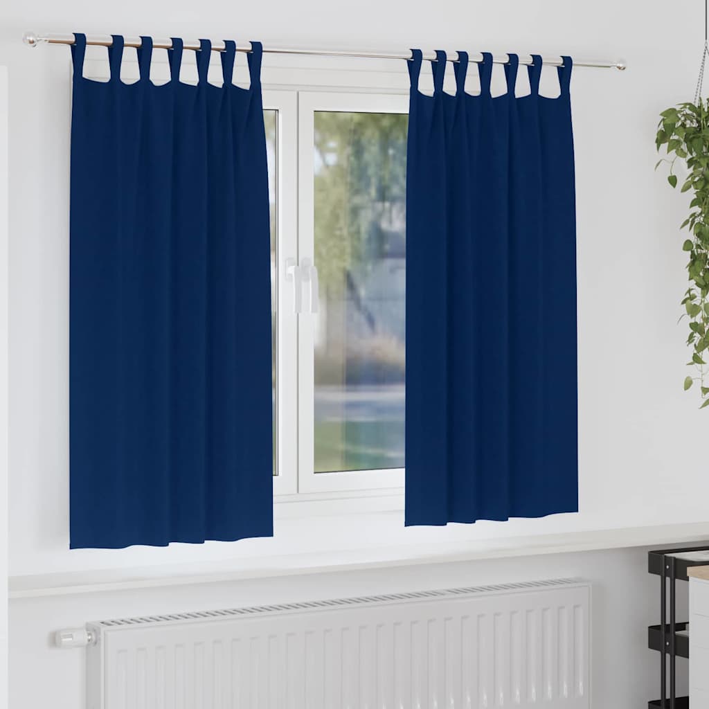Zavjese za blackout s prstenovima 2 pcs Tamno plava