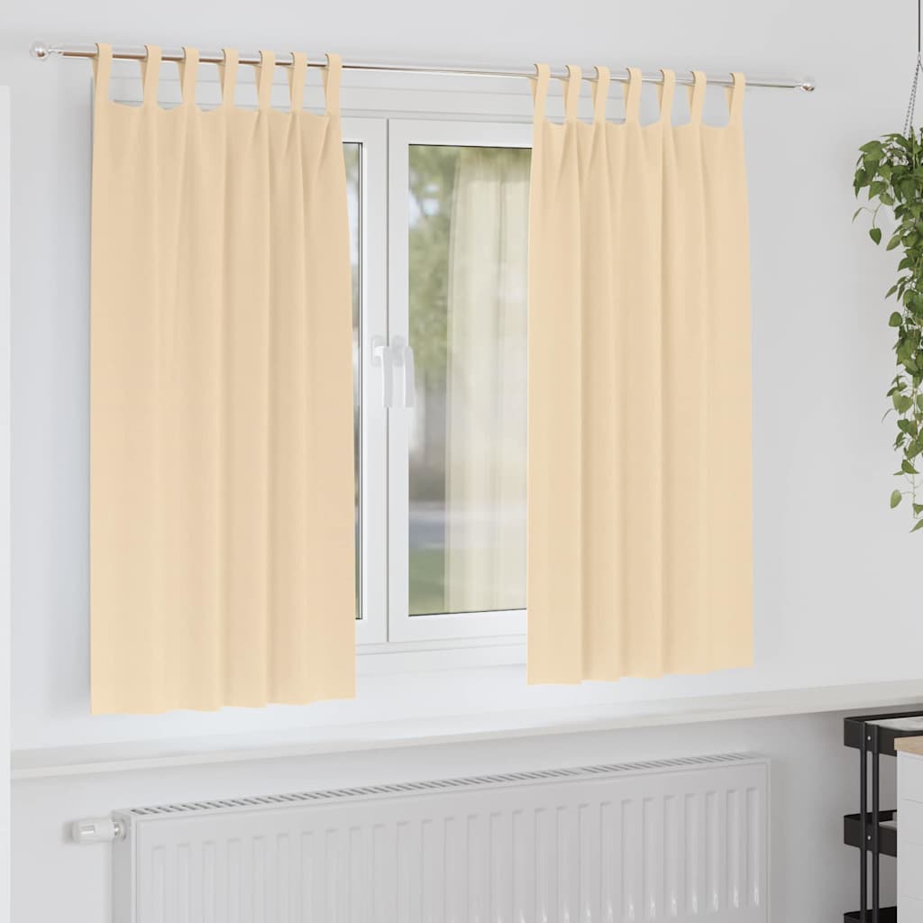 Zavjese za blackout s prstenovima 2 kom. Krem 175 x 140 cm
