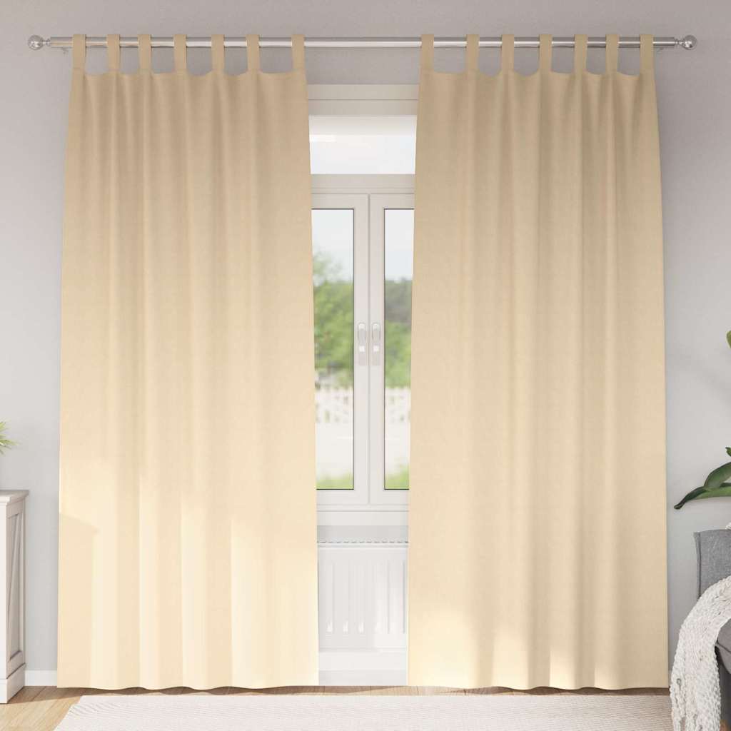 Zavjese za blackout s prstenovima 2 kom. Krem 245 x 140 cm