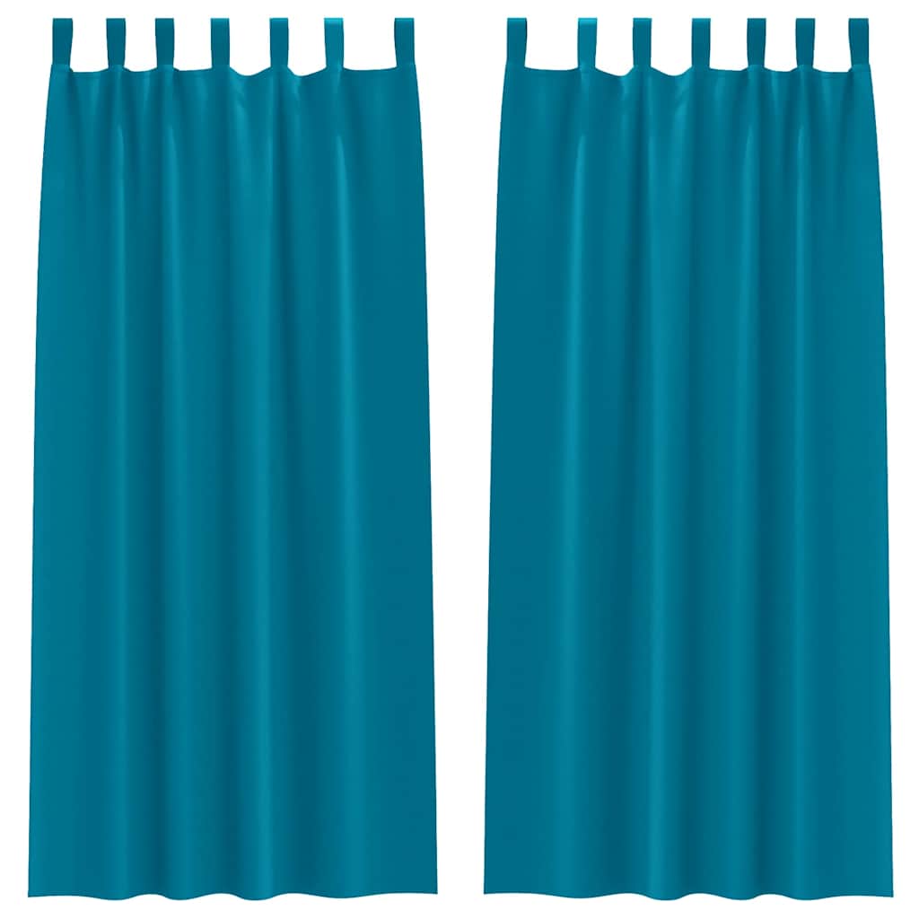 Zavjese za blackout s prstenovima 2 pcs Tirkizna 225 x 140 cm