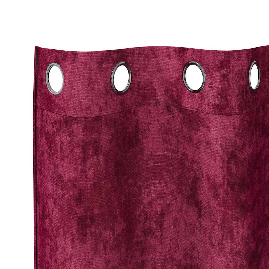 Baršunaste zavjese 2 pcs Vinska crvena 260 x 140 cm Baršun