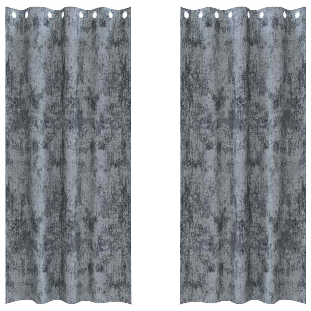 Baršunaste zavjese 2 pcs Srebrno Siva 245 x 140 cm Baršun