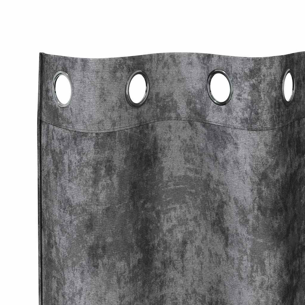 Baršunaste zavjese sa zavjesama 2 pcs Siva 225 x 140 cm Baršun