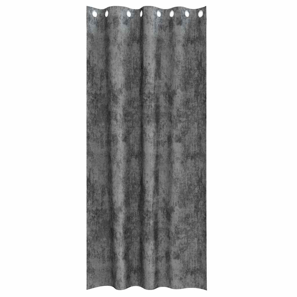 Baršunaste zavjese sa zavjesama 2 pcs Siva 260 x 140 cm Baršun