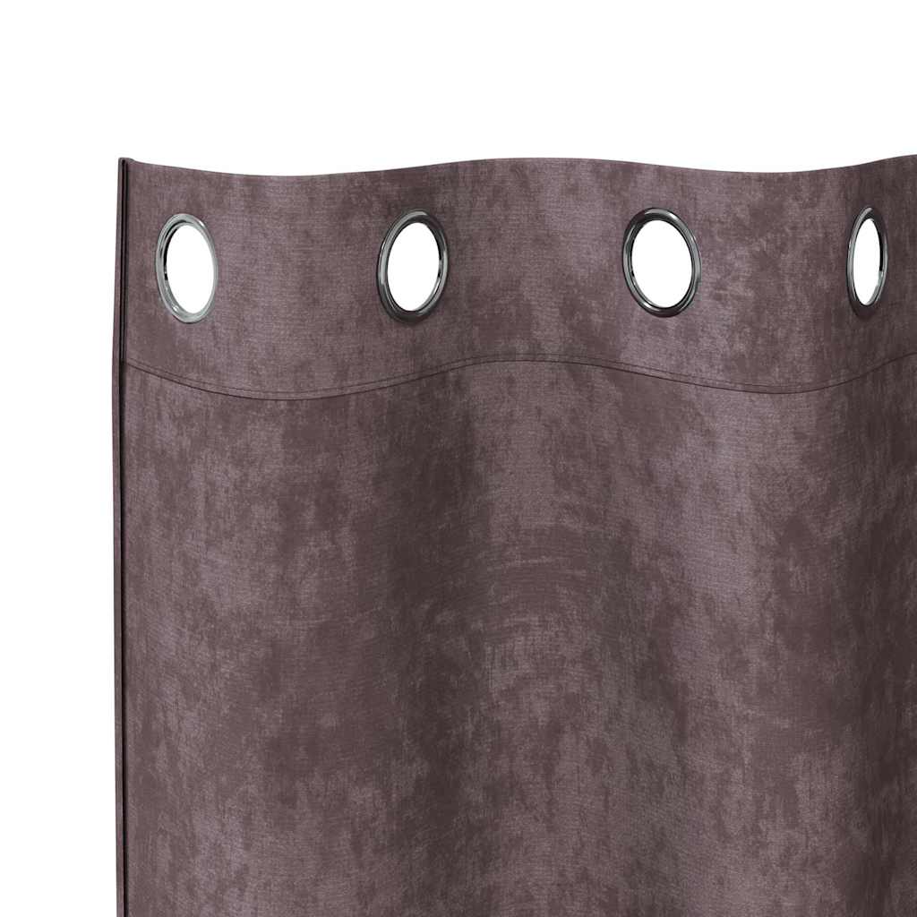 Baršunaste zavjese sa zavjesama 2 pcs Smeđa 245 x 140 cm Baršun