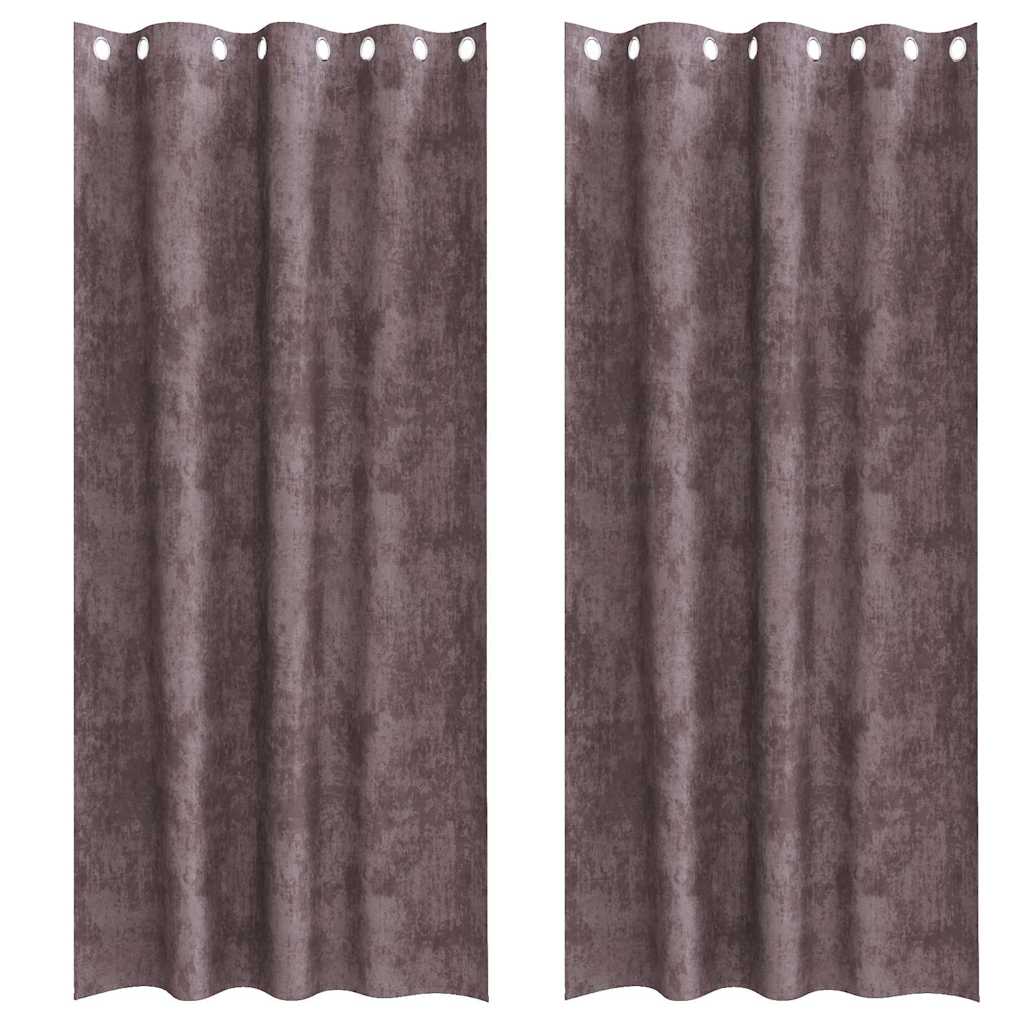 Baršunaste zavjese sa zavjesama 2 pcs Smeđa 260 x 140 cm Baršun