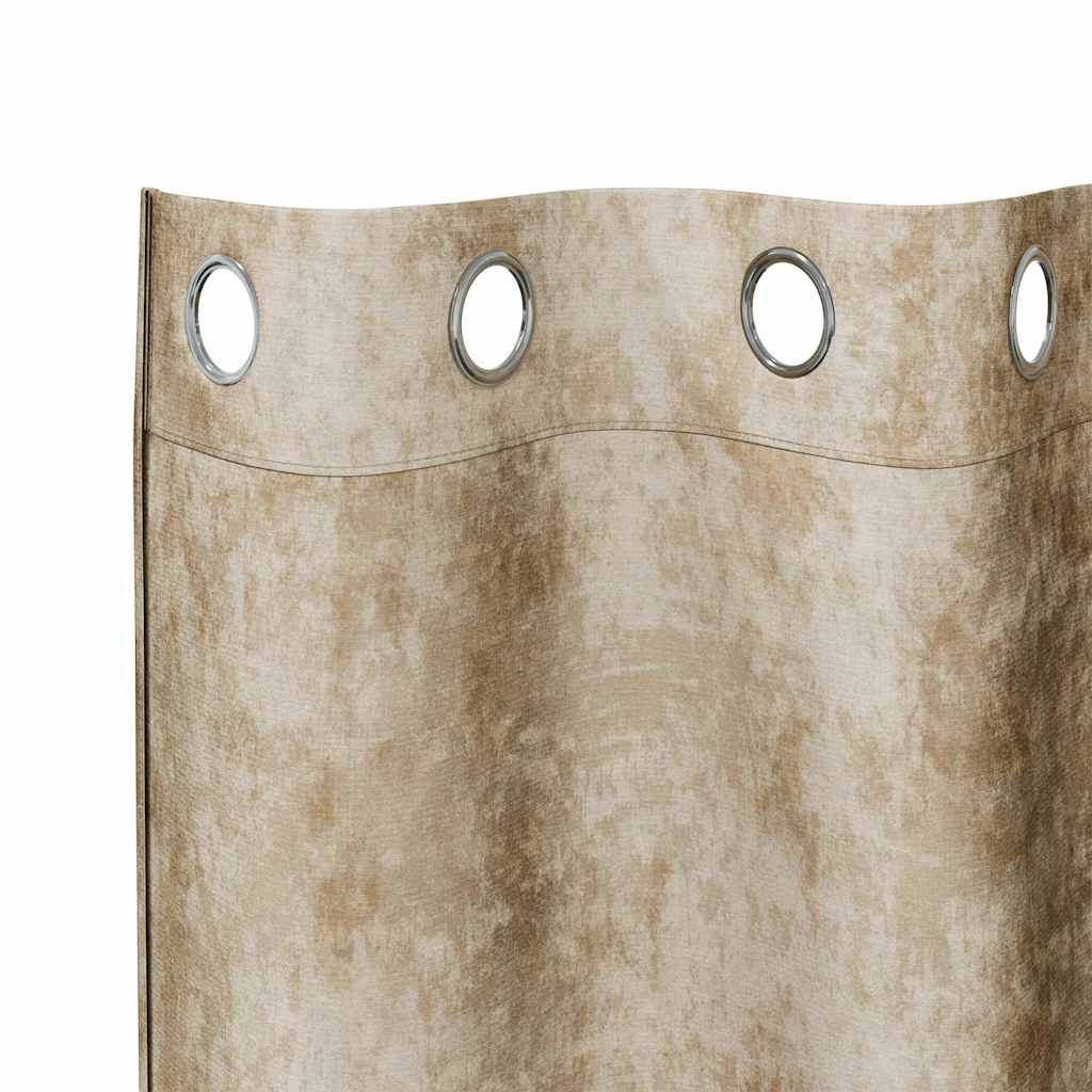 Baršunaste zavjese sa zavjesama 2 pcs Krema 260 x 140 cm Baršun