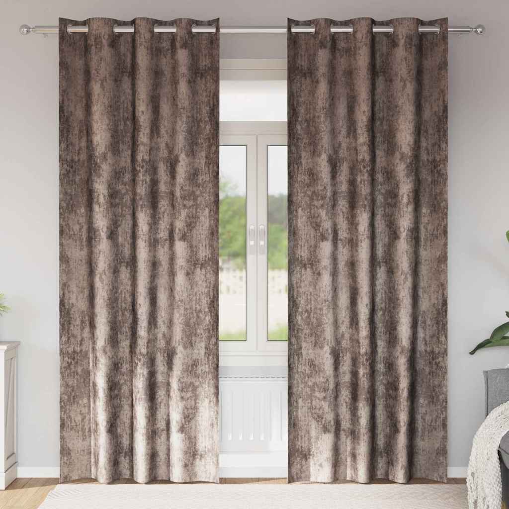 Baršunaste zavjese 2 pcs Boja cappuccina 245 x 140 cm Baršun