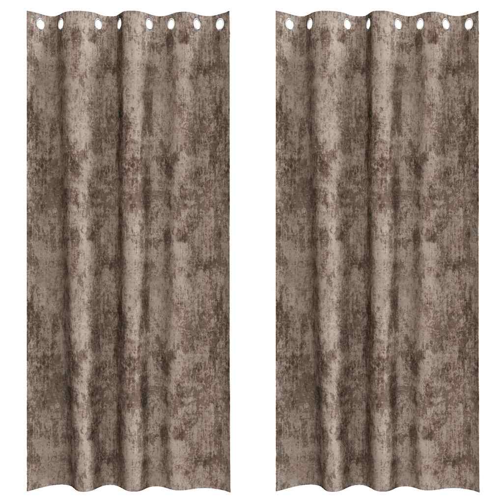 Baršunaste zavjese 2 pcs Boja cappuccina 260 x 140 cm Baršun