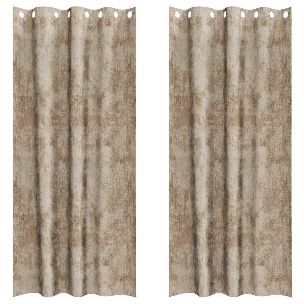 Baršunaste zavjese 2 pcs Šampanjca 260 x 140 cm Baršun