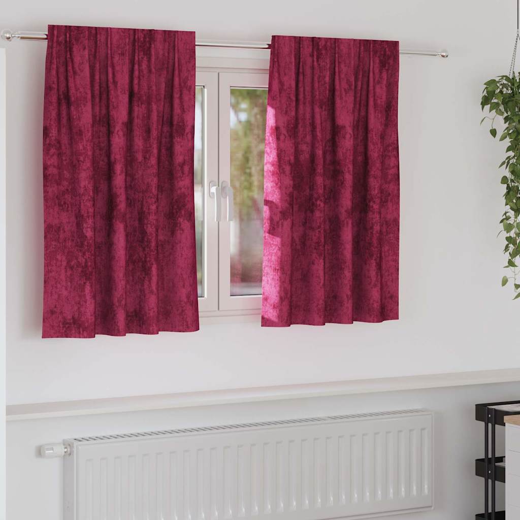 Baršunaste zavjese 2 pcs boja crnog vina 140 x 140 cm Baršun