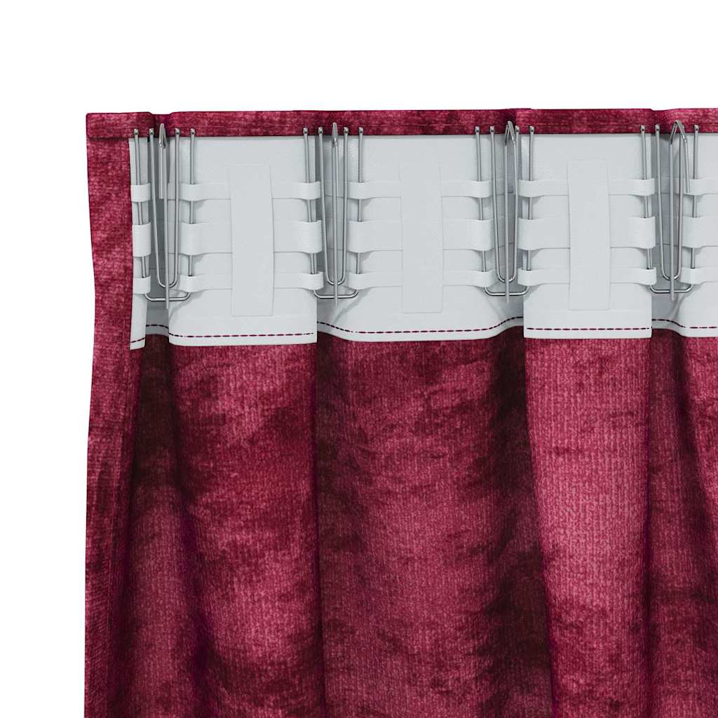 Baršunaste zavjese 2 pcs Vinska crvena 260 x 140 cm Baršun